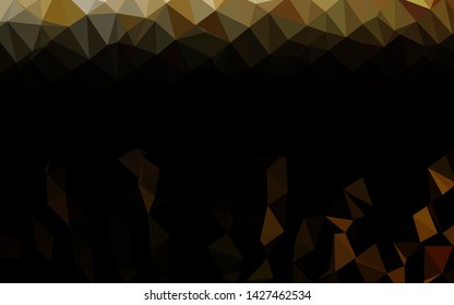 Dark Yellow, Orange vector triangle mosaic texture. A vague abstract illustration with gradient. Textured pattern for background.