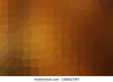 Dark Yellow, Orange vector triangle mosaic template. A sample with polygonal shapes. The best triangular design for your business.