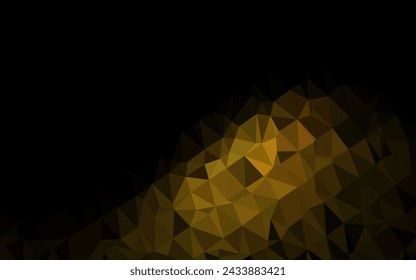 Dunkelgelbe, orangefarbene Vektor-Dreieck-Mosaik-Abdeckung. Eine elegante, helle Illustration mit Farbverlauf. Polygondesign für Ihre Website.