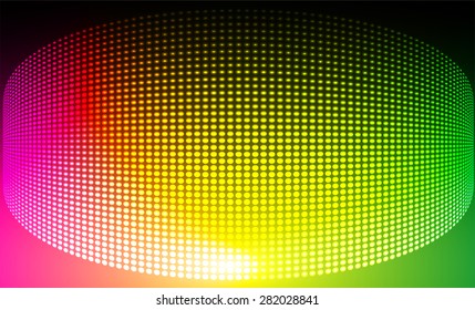 Dark yellow pink green Abstract light lamps background for Technology computer graphic website internet and business.. Screen on stage. Vector illustration. Spot Effect. neon. point. dot