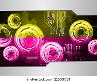 Dark yellow pink Light Abstract Technology background for computer graphic website internet. text box. Brochure. card. arrow. circuit.