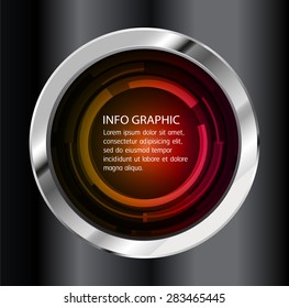 Dark yellow pink Light circle Abstract Technology background for computer graphic website internet. text box. Brochure. card. banner. label. infographics. black Metals, alloys, steel, aluminum. button