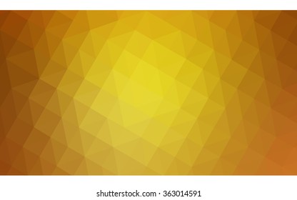 Dark yellow polygonal illustration, which consist of triangles. Geometric background in Origami style with gradient. Triangular design for your business in vector.