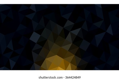 Dark yellow polygonal illustration, which consist of triangles. Geometric background in Origami style with gradient. Triangular design for your business in vector.