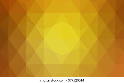 Dark yellow polygonal illustration, which consist of triangles. Geometric background in Origami style with gradient. Triangular design for your business.