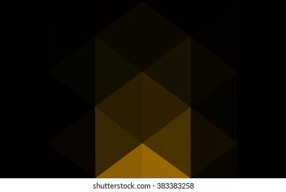 Dark yellow polygonal illustration, which consist of triangles. Geometric background in Origami style with gradient. Triangular design for your business.