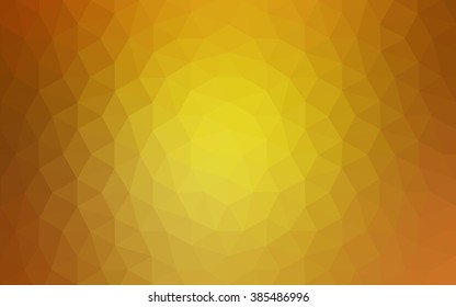 Dark yellow polygonal illustration, which consist of triangles. Geometric background in Origami style with gradient. Triangular design for your business.