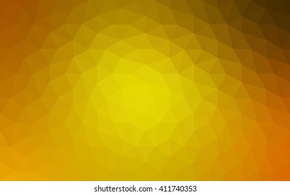 Dark yellow polygonal illustration, which consist of triangles. Geometric background in Origami style with gradient. Triangular design for your business.