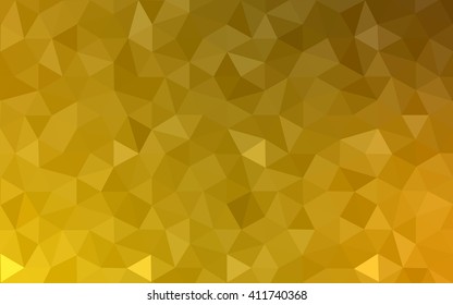 Dark yellow polygonal illustration, which consist of triangles. Geometric background in Origami style with gradient. Triangular design for your business.