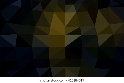 Dark yellow polygonal illustration, which consist of triangles. Triangular design for your business. Geometric background in Origami style with gradient.