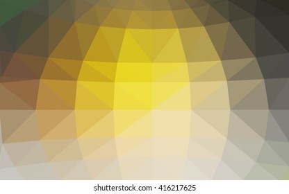 Dark yellow polygonal illustration, which consist of triangles. Triangular design for your business. Geometric background in Origami style with gradient.