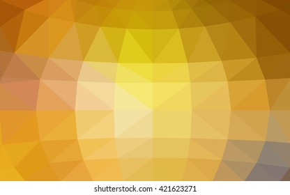 Dark yellow polygonal illustration, which consist of triangles. Triangular design for your business. Geometric background in Origami style with gradient.