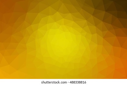 Dark yellow polygonal illustration, which consist of triangles. Geometric background in Origami style with gradient. Triangular design for your business.