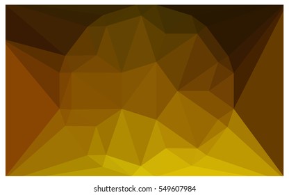 Dark Yellow polygonal illustration, which consist of triangles with a gemstone in center. Triangular design of a huge diamond for your business. Creative geometric background of gems.