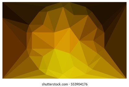 Dark Yellow polygonal illustration, which consist of triangles with a gemstone in center. Triangular design of a huge diamond for your business. Creative geometric background of gems.