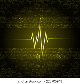 Dark yellow pulse Light Abstract Technology background for computer graphic website and internet. 