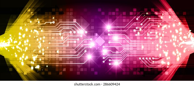 dark yellow purple red Light Abstract Technology background for computer graphic website internet business.circuit. vector illustration. Security. infographics, Spark