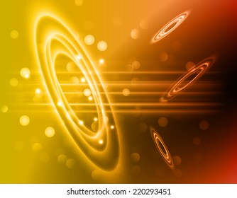 Dark yellow purple sparkling background with stars in the sky and blurry lights, illustration. Abstract, Universe, Galaxies, ring. 