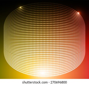 Dark yellow red Abstract light lamps background for Technology computer graphic website internet and business.. Screen on stage. Vector illustration. Spot Effect. neon. point. dot