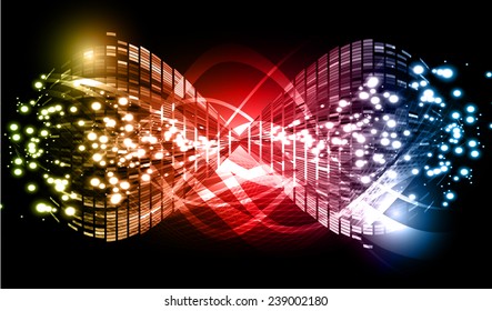 Dark yellow red blue Light Abstract Technology background for computer graphic website internet. wave. star.