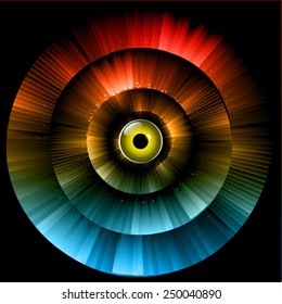 Dark yellow red blue Light Abstract Technology background for computer graphic website internet. eye