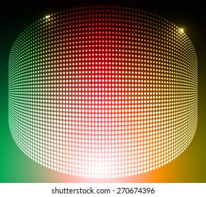 Dark yellow red green Abstract light lamps background for Technology computer graphic website internet and business.. Screen on stage. Vector illustration. Spot Effect. neon. point. dot