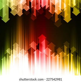 Dark yellow red green Light Abstract Technology background for computer graphic website internet and technology. arrow 