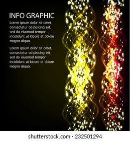 Dark yellow red Light Abstract Technology background for computer graphic website internet. text box. Brochure. card. wave. 