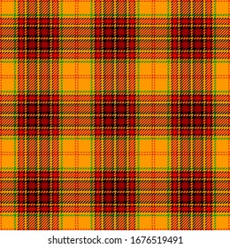 Dark Yellow and Red Tartan Plaid Scottish Seamless Pattern. Texture from tartan, plaid, tablecloths, shirts, clothes, dresses, bedding, blankets and other textile.