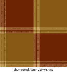 Dark yellow and red tartan plaid. Celtic pattern fabric swatch close-up. 