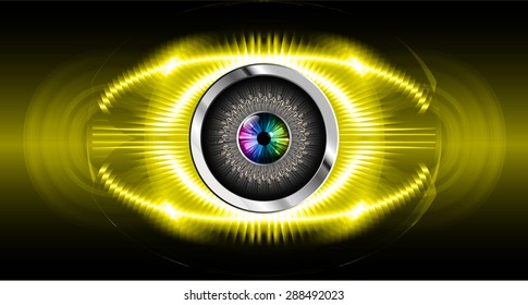 Dark yellow silver Abstract light lamps background for Technology computer graphic website internet business. Vector illustration.Spot Effect. neon, Spotlights. eye. eyeball. bright. grow