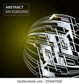 Dark yellow silver color Light Abstract Technology background for computer graphic website internet and business. circuit. text box. card. label. brochure.