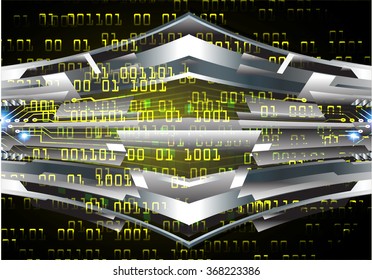 dark yellow silver Light Abstract Technology background for computer graphic website internet and business. circuit. illustration.digital.infographics. binary code. zero one. eye scan virus vector