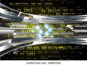 dark yellow silver Light Abstract Technology background for computer graphic website internet and business. circuit. illustration.digital.infographics. binary code. zero one. eye scan virus vector