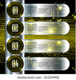 Dark yellow silver Web Design Website Elements Template for graphic internet. text box. label. infographics. metal. card. pixel. Metals, alloys, steel, aluminum. button