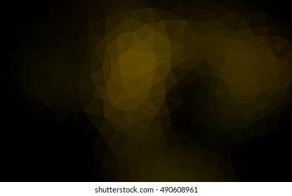 Dark yellow triangle mosaic background. Shining colored illustration in a brand-new style. Brand-new style for your business design.