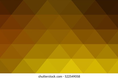 Dark yellow triangle mosaic background. A completely new color illustration in a vague style. A completely new template for your business design.