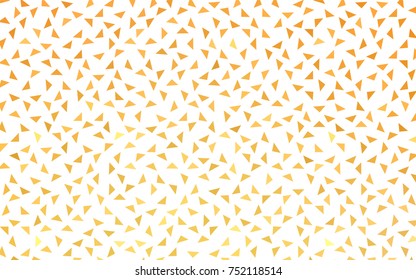 Dark Yellow vector abstract colorful background, which consist of triangles. Pattern with colored triangles on white background.