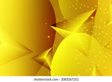Dark Yellow vector Abstract illustration with colorful discs and triangles. Modern abstract illustration with colorful water drops. Modern template for landing page.