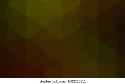 Dark Yellow vector abstract mosaic background. Creative geometric illustration in Origami style with gradient. A completely new template for your banner.