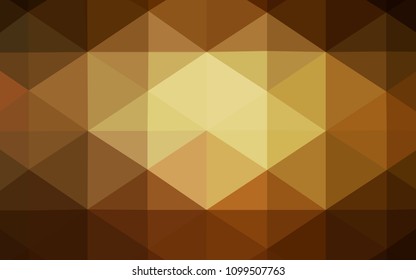 Dark Yellow vector abstract mosaic backdrop. Elegant bright polygonal illustration with gradient. The template for cell phone's backgrounds.