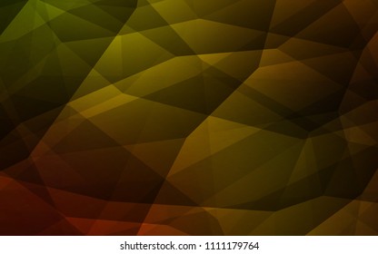 Dark Yellow vector abstract mosaic background. A completely new color illustration in a polygonal style. Best triangular design for your business.