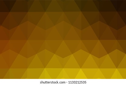 Dark Yellow vector abstract mosaic backdrop. Creative illustration in halftone style with triangles. Brand new style for your business design.