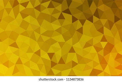 Dark Yellow vector abstract mosaic pattern. Shining colorful illustration with triangles. Best triangular design for your business.