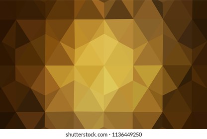 Dark Yellow vector abstract mosaic pattern. Modern abstract illustration with triangles. Textured pattern for your backgrounds.