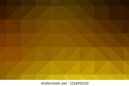 Dark Yellow vector abstract mosaic backdrop. Glitter abstract illustration with an elegant triangles. New template for your brand book.