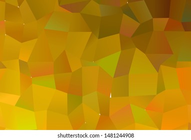 Dark Yellow vector abstract mosaic background. A completely new color illustration in a polygonal style. Brand new design for your business.