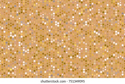 Dark Yellow vector abstract pattern with circles. Geometry template for your business design. Background with colored spheres.