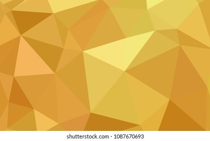 Dark Yellow vector abstract polygonal template. Shining colorful illustration with triangles. A completely new design for your leaflet.