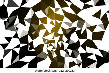 Dark Yellow vector abstract polygonal template. Elegant bright polygonal illustration with gradient. Triangular pattern for your design.